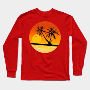beach palm trees Long Sleeve T-Shirt